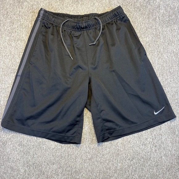 Nike Mens Athletic Training Shorts Black Striped Drawstring Size M 450766 - Picture 1 of 16